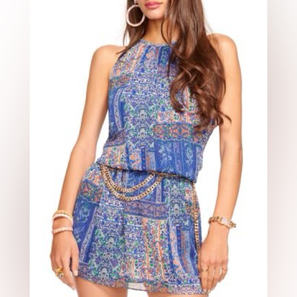 Ramy Brook Printed Patchwork Paris Mini Dress - image 1